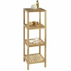 Wenko Norway 4 Tier Household & Bath Shelf - Walnut Wood - 18618100