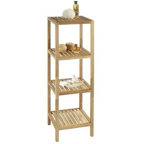 Wenko Norway 4 Tier Household & Bath Shelf - Walnut Wood - 18618100 3 Wenko Norway 4 Tier Household & Bath Shelf - Walnut Wood - 18618100