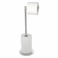 Wenko 2-in-1 Stainless Steel Freestanding Toilet Paper Holder - 19637100
