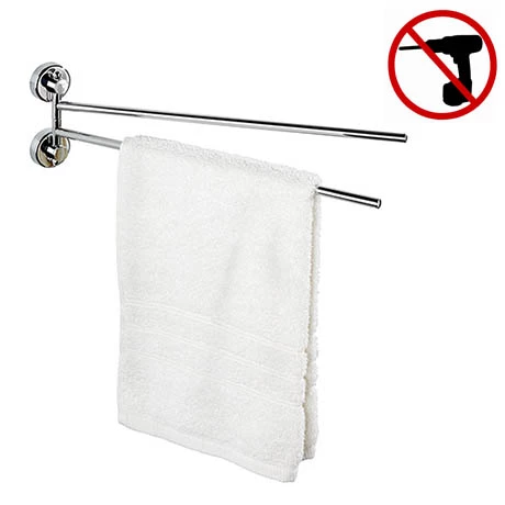 Wenko Power-Loc Sion Double Towel Holder - 19667100 3 Wenko Power-Loc Sion Double Towel Holder - 19667100