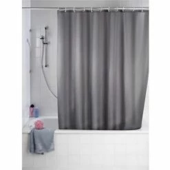 Wenko Plain Grey Polyester Shower Curtain - W1800 X H2000mm - 20044100