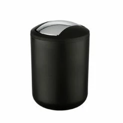 Wenko Brasil Black Swing Cover Bin