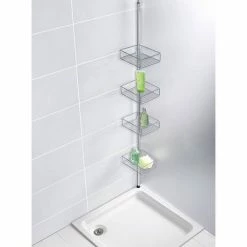 Wenko Domaso Stainless Steel Telescopic 4-Tier Corner Rack Storage - 21736100 11 Wenko Domaso Stainless Steel Telescopic 4-Tier Corner Rack Storage - 21736100 -Wenko shop 21736100 D2 460