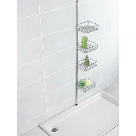 Wenko Domaso Stainless Steel Telescopic 4-Tier Corner Rack Storage - 21736100 6 Wenko Domaso Stainless Steel Telescopic 4-Tier Corner Rack Storage - 21736100 - Image 4