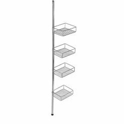 Wenko Domaso Stainless Steel Telescopic 4-Tier Corner Rack Storage - 21736100 15 Wenko Domaso Stainless Steel Telescopic 4-Tier Corner Rack Storage - 21736100 -Wenko shop 21736100 D6 460