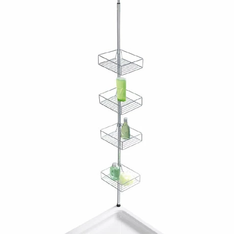 Wenko Domaso Stainless Steel Telescopic 4-Tier Corner Rack Storage - 21736100 3 Wenko Domaso Stainless Steel Telescopic 4-Tier Corner Rack Storage - 21736100
