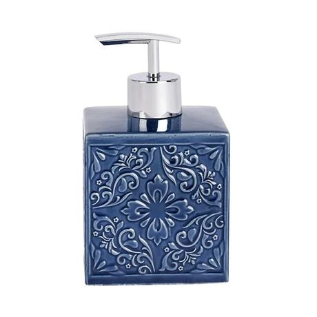 Wenko Cordoba Blue Ceramic Soap Dispenser - 22653100 4 Wenko Cordoba Blue Ceramic Soap Dispenser - 22653100 - Image 2
