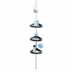 Wenko Wave Telescopic 3-Tier Corner Shelf Storage - 22827100