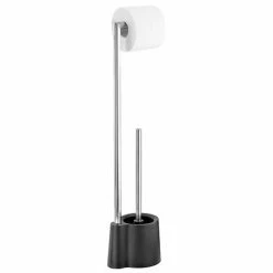 Wenko Avola Black Extra Heavy Freestanding Toilet Brush & Roll Holder - 22991100