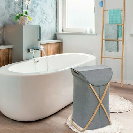 Wenko Bahari Bamboo Foldable Laundry Bin - 62211100 5 Wenko Bahari Bamboo Foldable Laundry Bin - 62211100 - Image 3