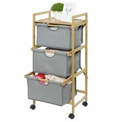 Wenko Bahari Bamboo Shelf Unit With 3 Drawers - 62213100