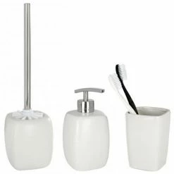 Wenko Faro Ceramic Bathroom Accessories Set - White