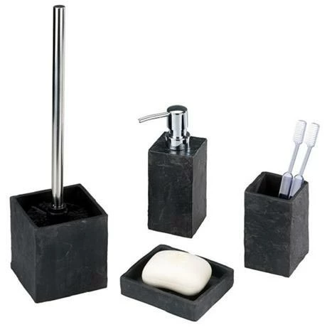 Wenko Slate Rock Bath Accessories Set 3 Wenko Slate Rock Bath Accessories Set