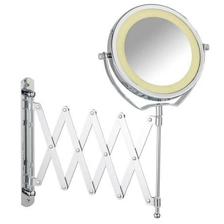 Wenko - Brolo LED Telescopic Wall Mirror - 3x Magnification - Chrome - 3656380100 3 Wenko - Brolo LED Telescopic Wall Mirror - 3x Magnification - Chrome - 3656380100