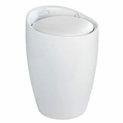 Wenko - Candy Laundry Bin & Bath Stool - White - 20631100