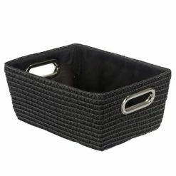 Wenko - Chromo Rectangular Bathroom Storage Basket - Black - 20375100