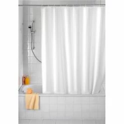 Wenko - Plain White Anti-Mold Polyester Shower Curtain - W1800 X H2000mm - 20151100