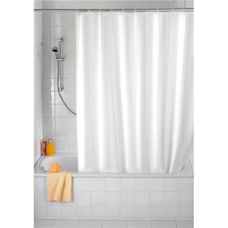 Wenko - Plain White Anti-Mold Polyester Shower Curtain - W1800 X H2000mm - 20151100 3 Wenko - Plain White Anti-Mold Polyester Shower Curtain - W1800 X H2000mm - 20151100